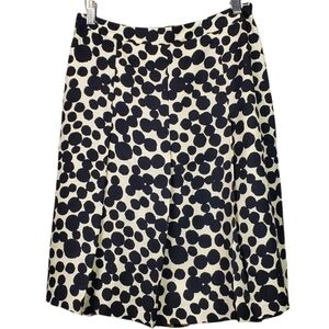 Banana Republic, Black & Champagne Polka Dot Silk Skirt, EUC, Size 0